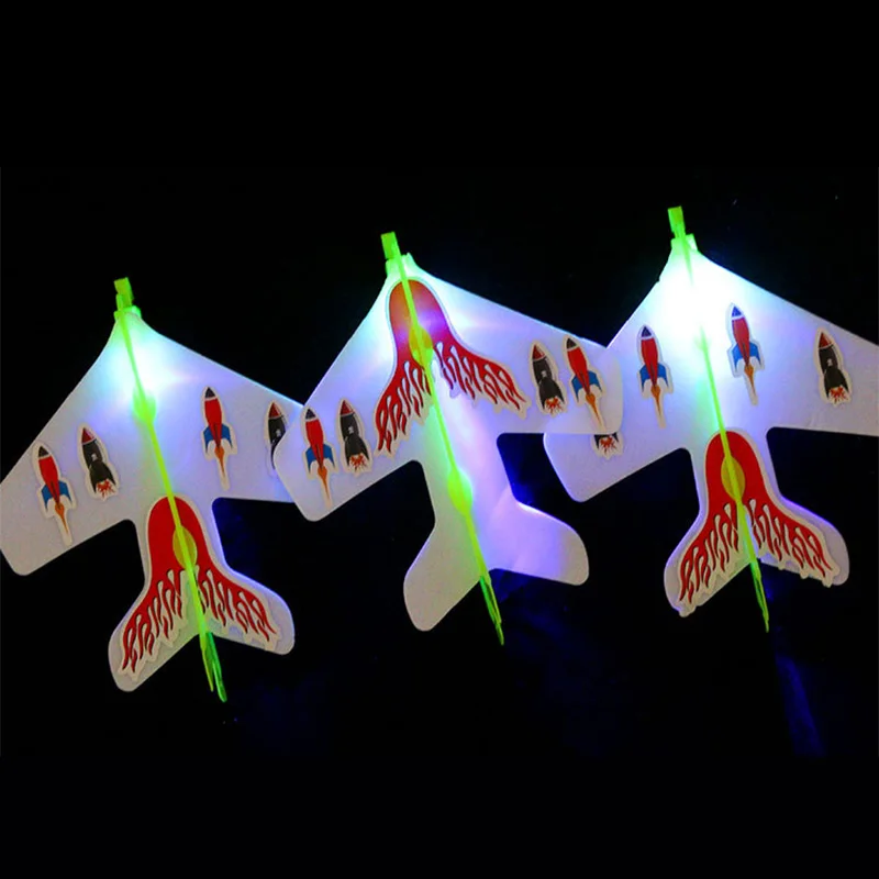مضيئة المنجنيق طائرة مقلاع لعبة الأطفال في الهواء الطلق النشاط لعبة طائرة DIY بها بنفسك ضوء فلاش طائرة لعبة مجسمة هدايا مضحكة #5