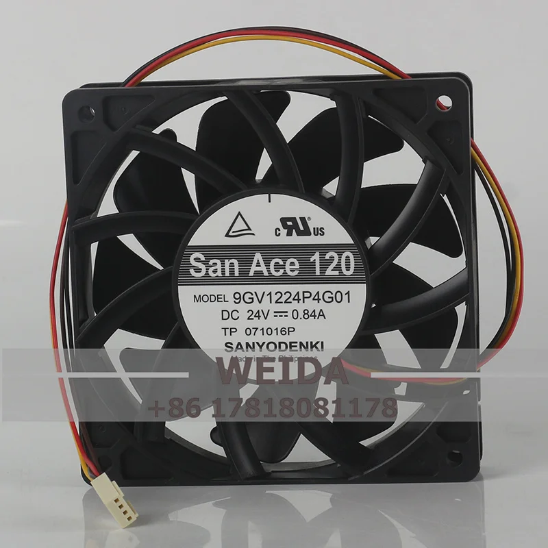 

Original Sanyo 5V 12V 48V DC24V 0.84A AC EC 12025 120X120X25MM 12CM Frequency Converter Four-wire 9GV1224P4G01 Cooling Fan