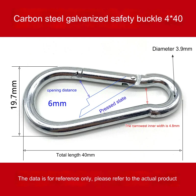 30Pcs Carbon Steel Carabiner D-Ring Key Chain Clip Camping Keyring Snap Hook Outdoor Travel Kit Camping Equipment