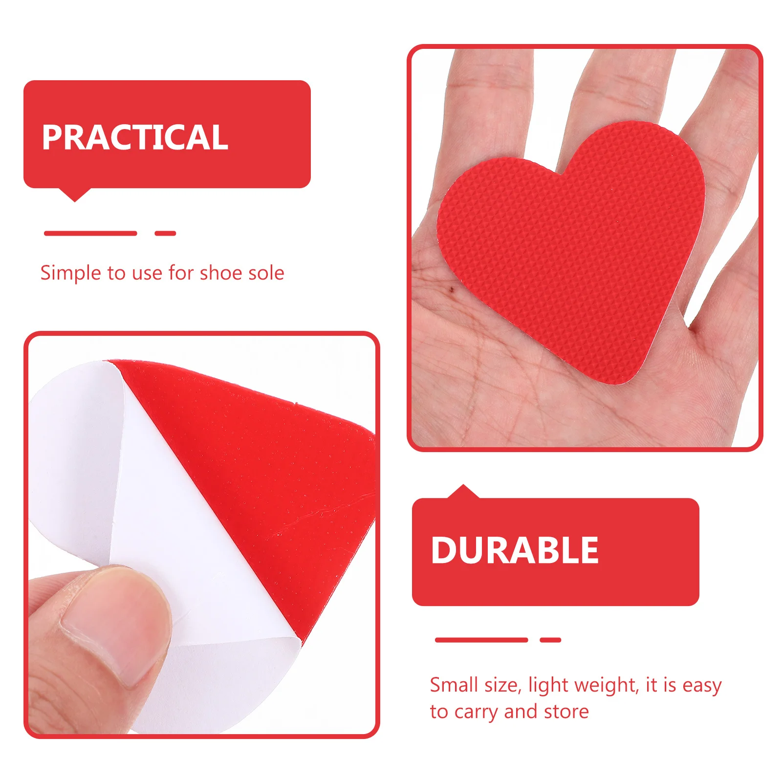 

Anti-Skid Shoe Sole Pads Non-Slip Heel Protectors For High-Heeled Shoes Red Wear-Resistant Bottom Grip Cushions Shoe