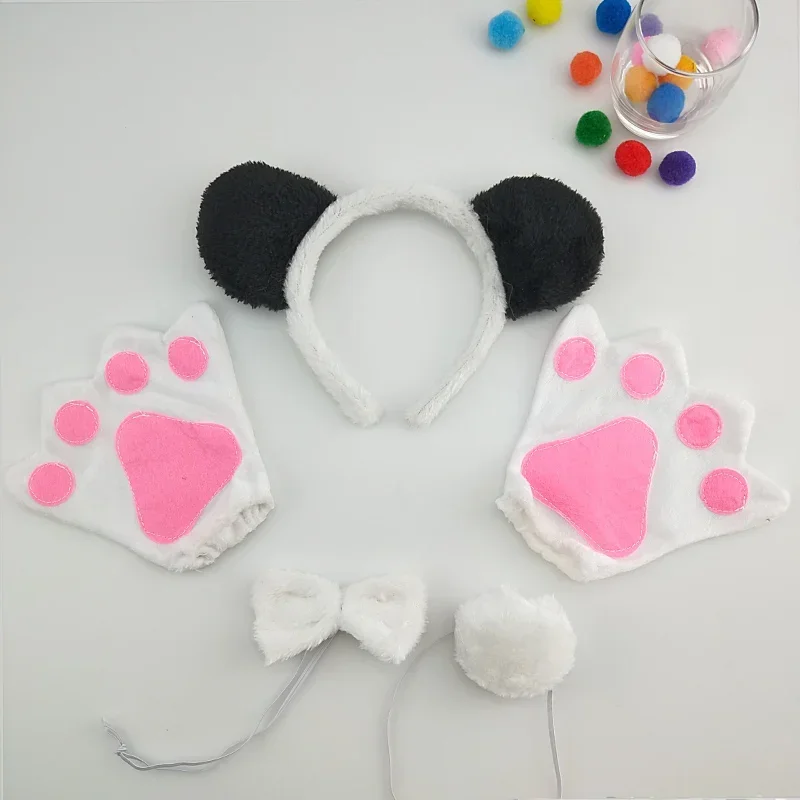 Adults Kids Plush Cartoon   Animal  Ear Headband  Tail Bow Tie Claw Theme  Party  Birthday Halloween Costume Cosplay