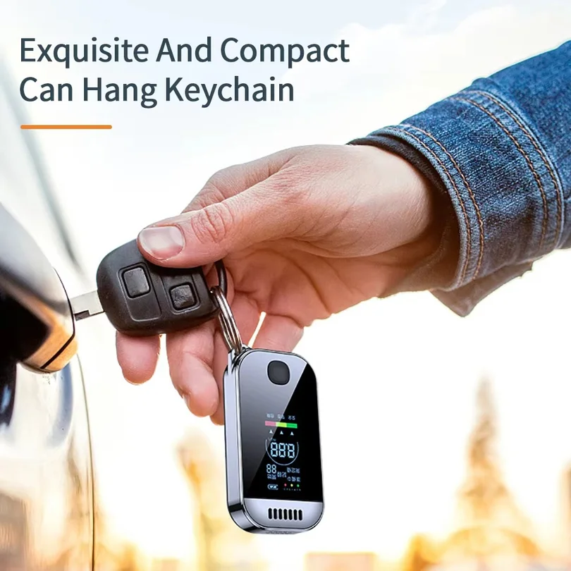 NEW Digital Breath Alcohol Tester Professional Breathalyzer With LCD Display USB Rechargeable Electronic Alcohol Tester Keychain
