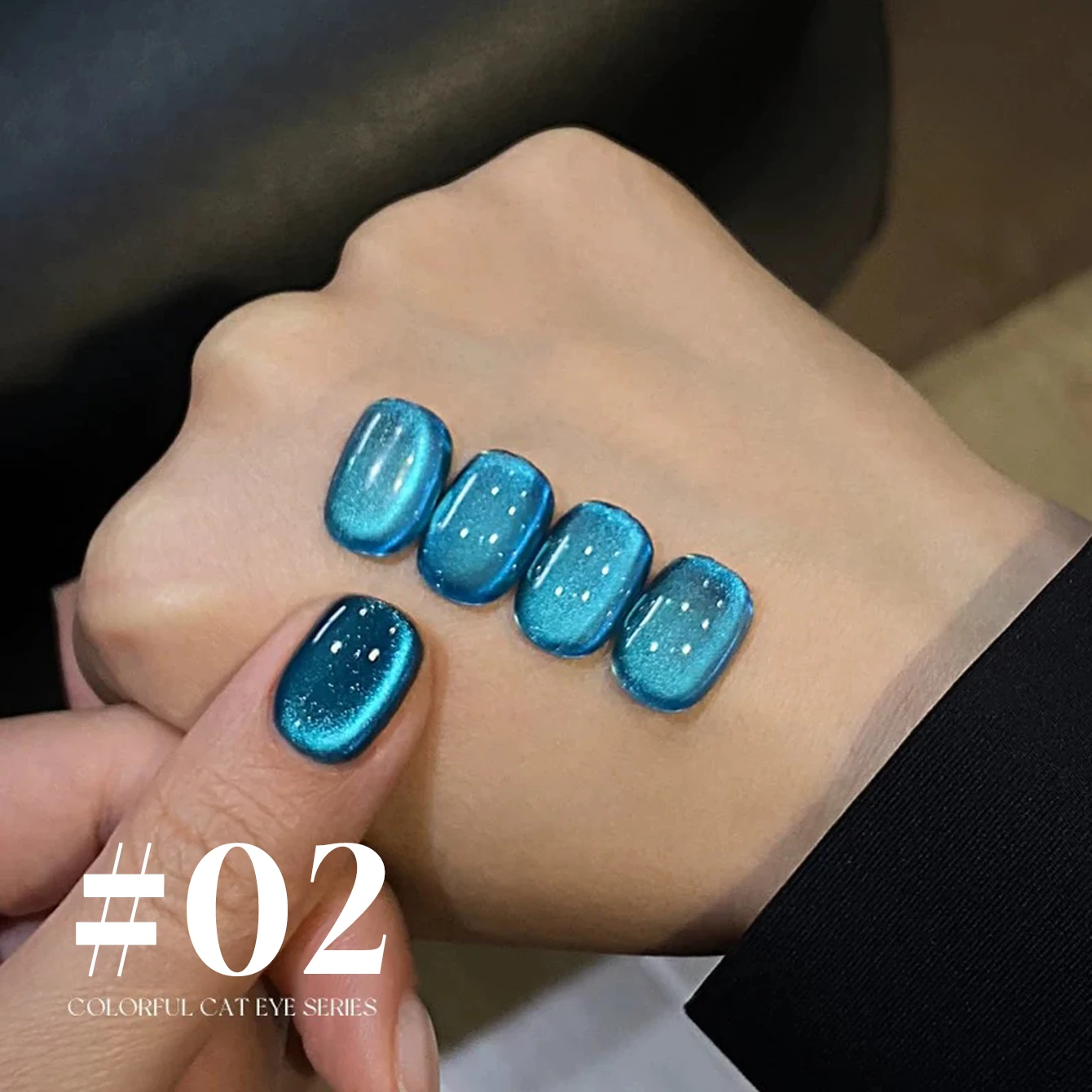 WS 1-18Pcs Advanced Eyes Starry Sea Blue Glass Bead Cat Eye Magnet Gel Nail Polish Nail Supplies Blue Green White Pink Nail Poli