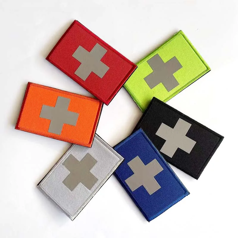 Outdoor First Aid Rescue Medical Cross Emblem Fabric Applique Embroidery,PVC Patch,Reflective Patches Military Tactical Badges