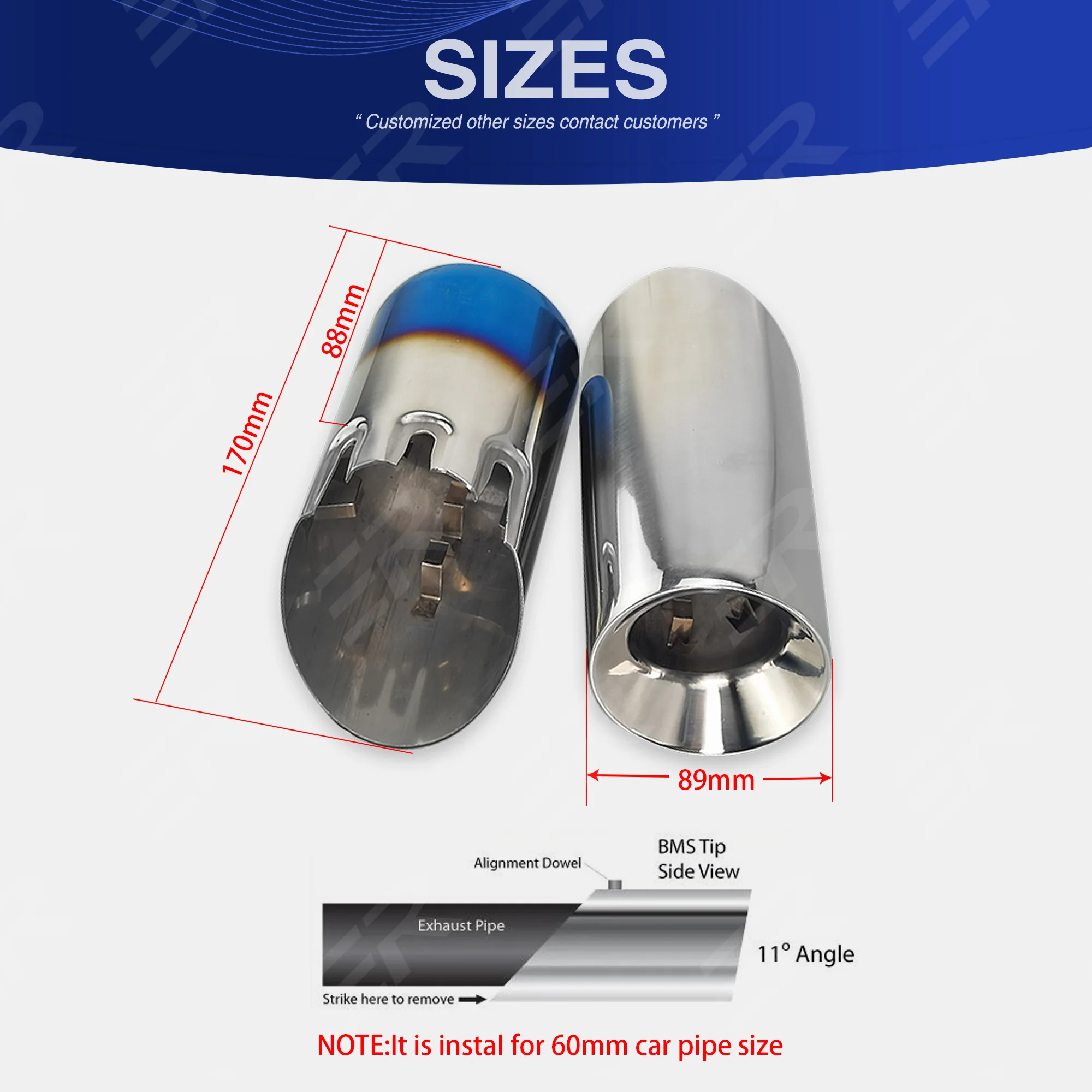 2 pieces Suitable for BMW F-Chassis Slip-On Exhaust Tip N55 & B58 EXHAUST TIPS (M135I, M140I, M235I, M240I, 335I & 440I)