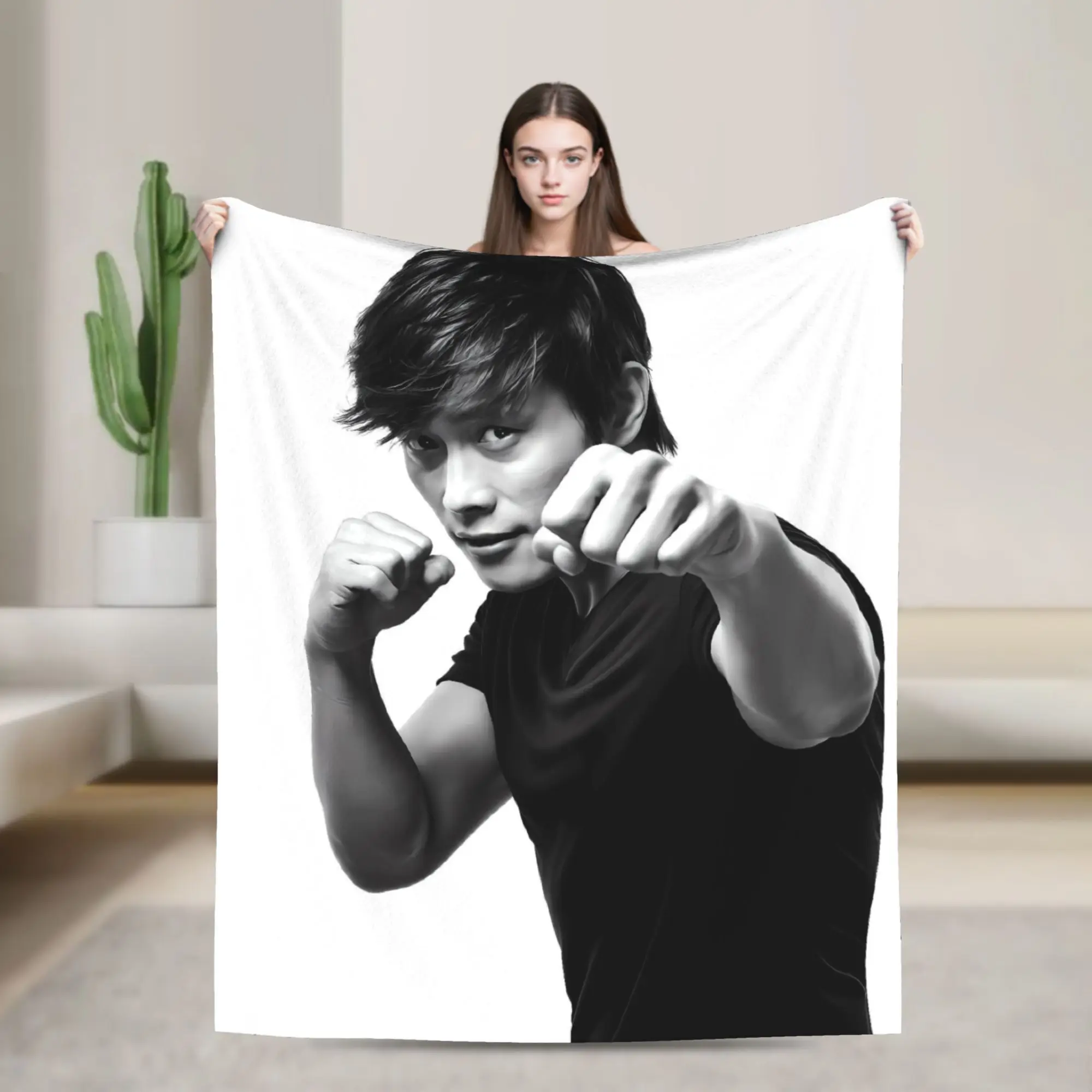 Lee Byung hun  Blanket  Soft Novelty Plush Throw Blanket For Kids Adult Living Room Flannel Bedspread Bed Cover