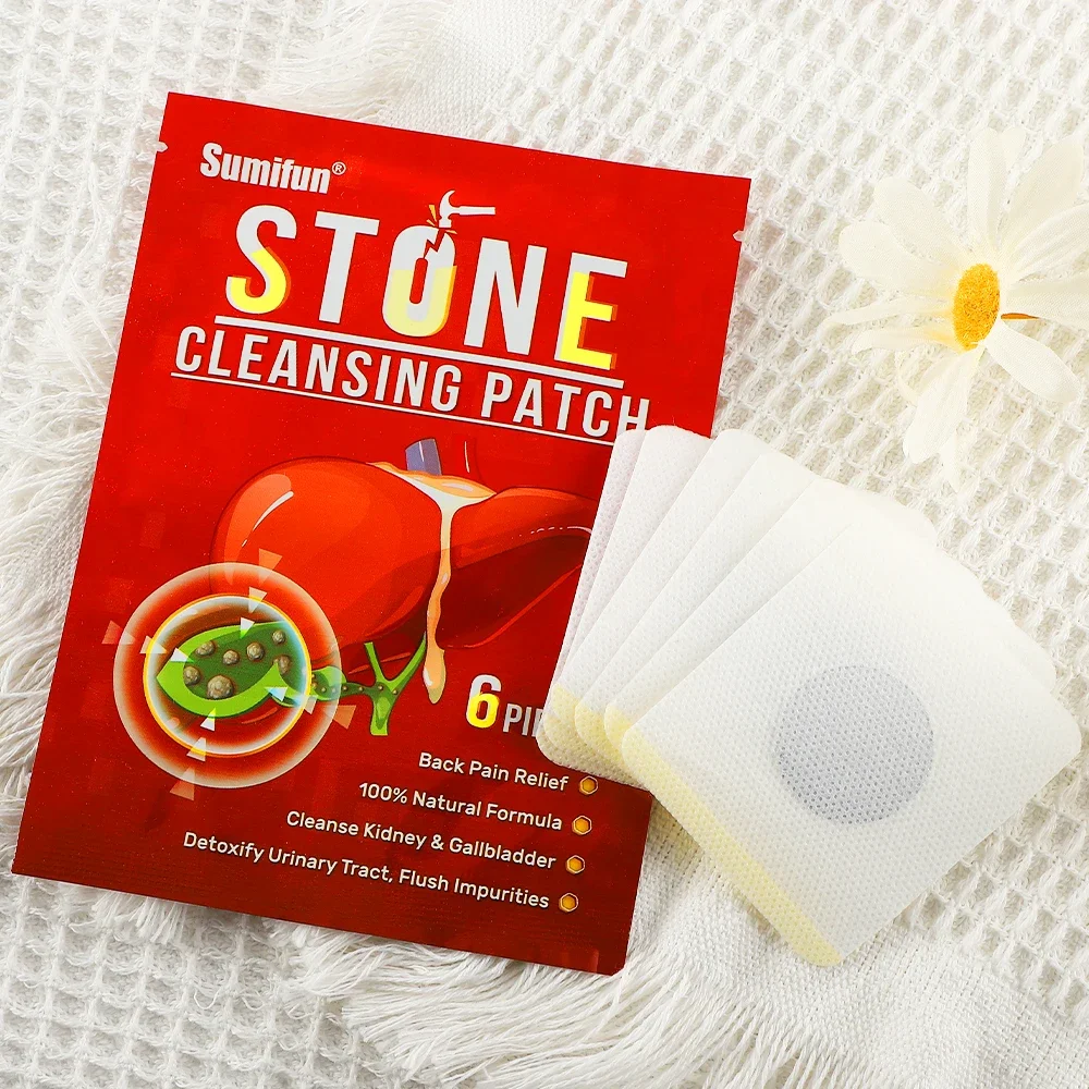 Sumifun 6pcs Kidney Care Patch Gallstones Treatment Plaster Back Pain Men Health Care Remove Kidney Stone Urolithiasis Plaster