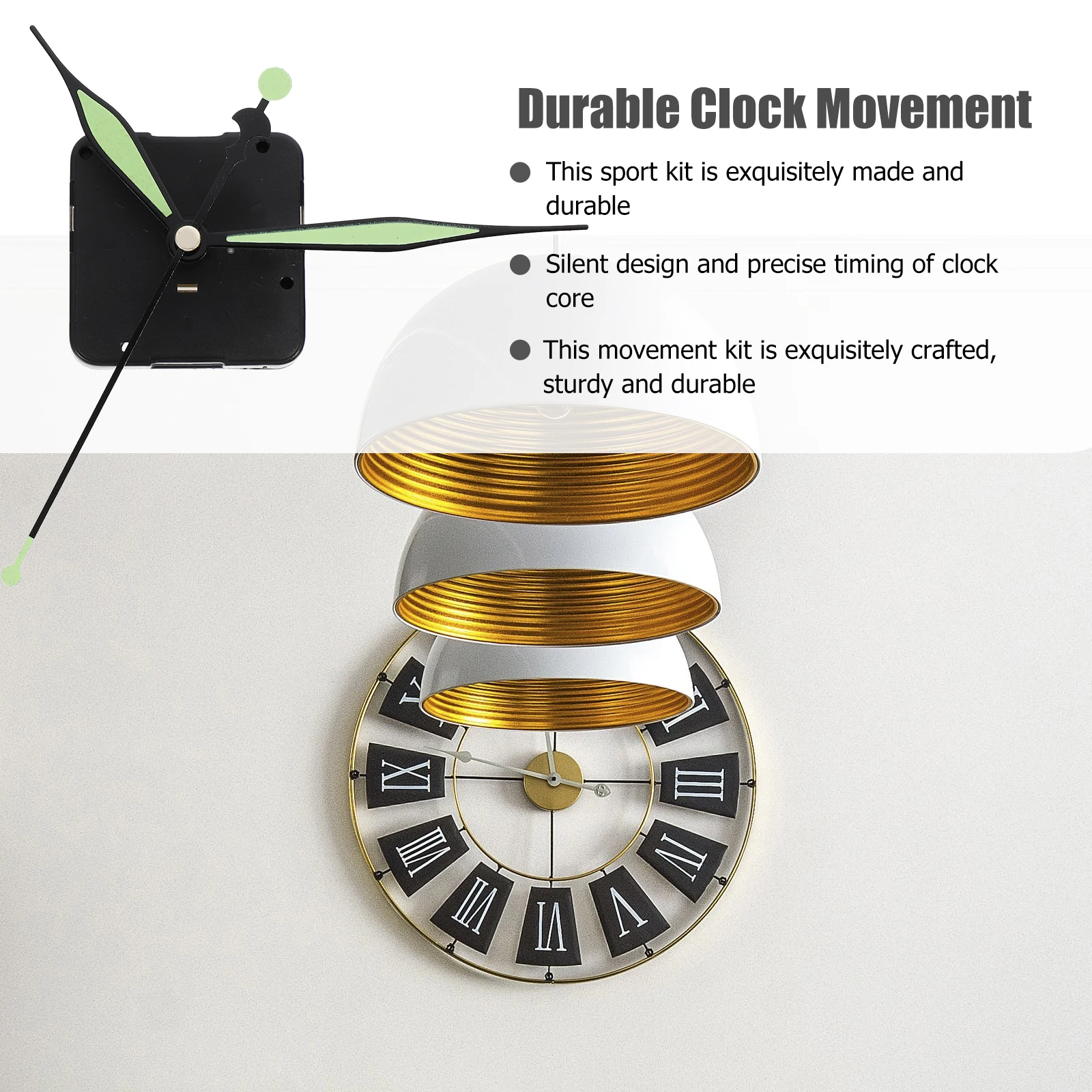 

6 set High Torque Movement Replacement Kit Durable Quartz Mechanism Core For Diy Wall Hanging Clock Accurate Timekeeping Useful