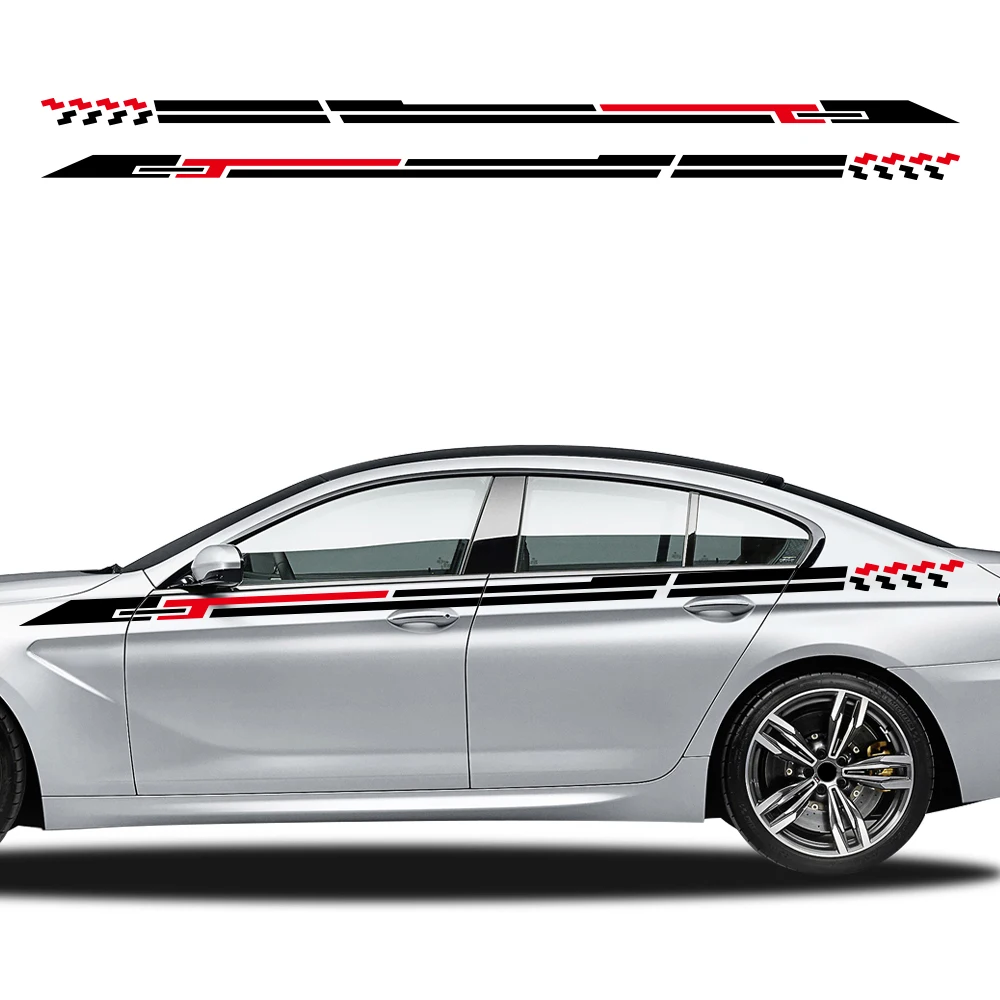 Car Sticker Auto Door Side Stickers Kit Wrapping Vinyl Film Auto Waterproof PVC Decals Car Accessories Exterior Universal