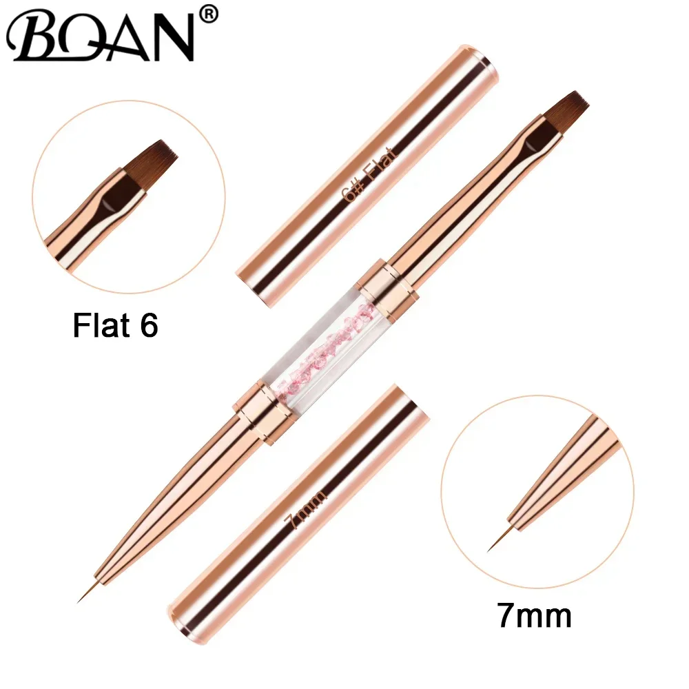 Black Double Head Crystal Handle Drawing Brush for Nail Art