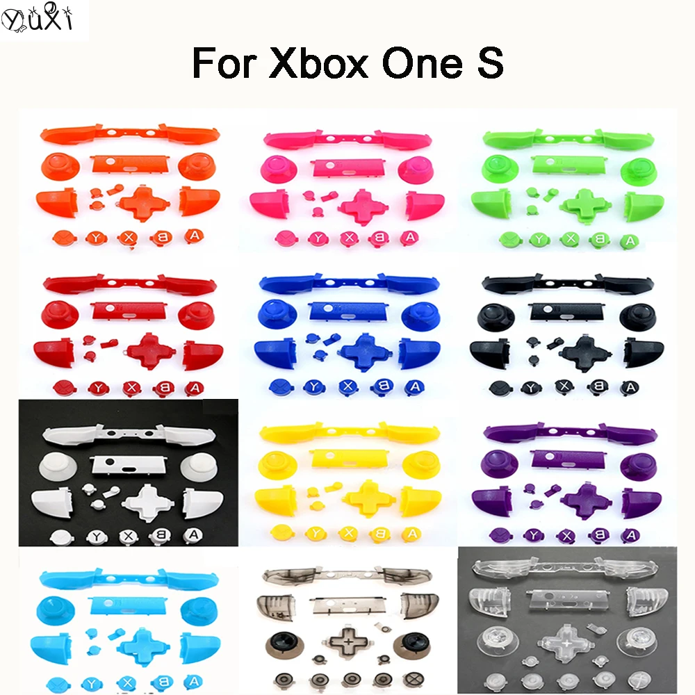 YuXi 1SET For Xbox One S DIY Accessories LB RB LT RT NEW Button Game Handle Direction Key Repair Accessories Key Full Set Modify