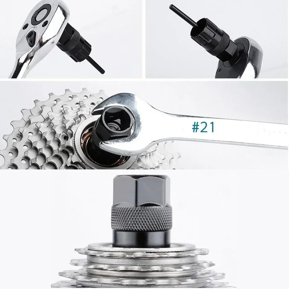 Road Bike Cassette Removal Tool For Shimano For SRAM Flywheel Freewheel Lock Ring Remover Socket Wrench Repair Maintenance Tool