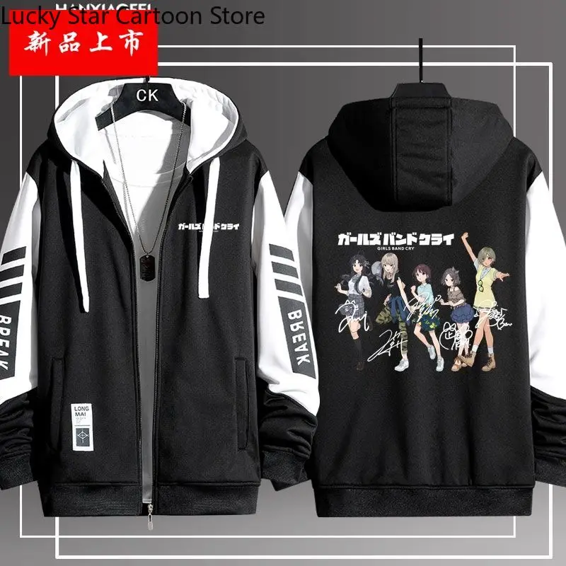 الفتيات الفرقة كراي أنيمي سترة طويلة الأكمام للجنسين معطف هوديي سستة بارد مقنعين البلوز أعلى تأثيري حلي هدية الهالوين