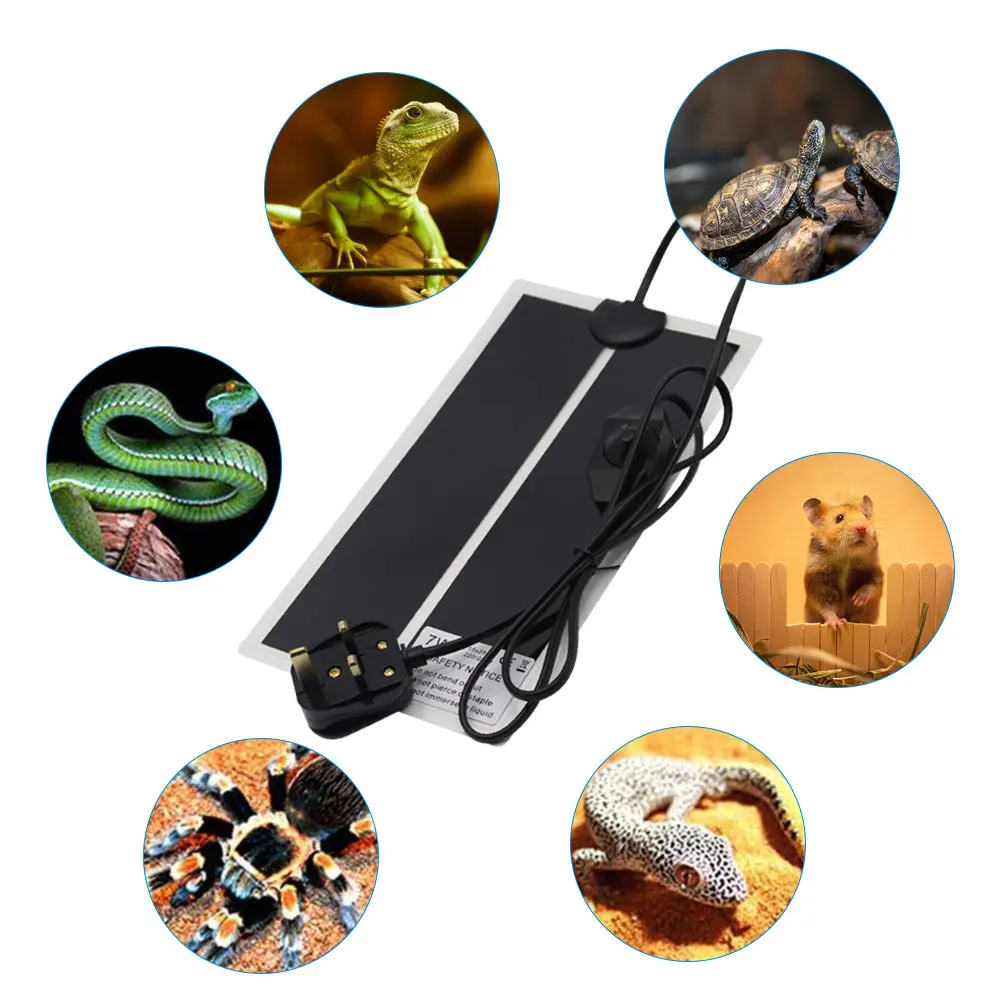 Adjustable Temperature Heating Pad Heater Amphibians Supplies Heating Mat for Reptiles Climbing Pet Terrarium 7W 14W 20W 28W