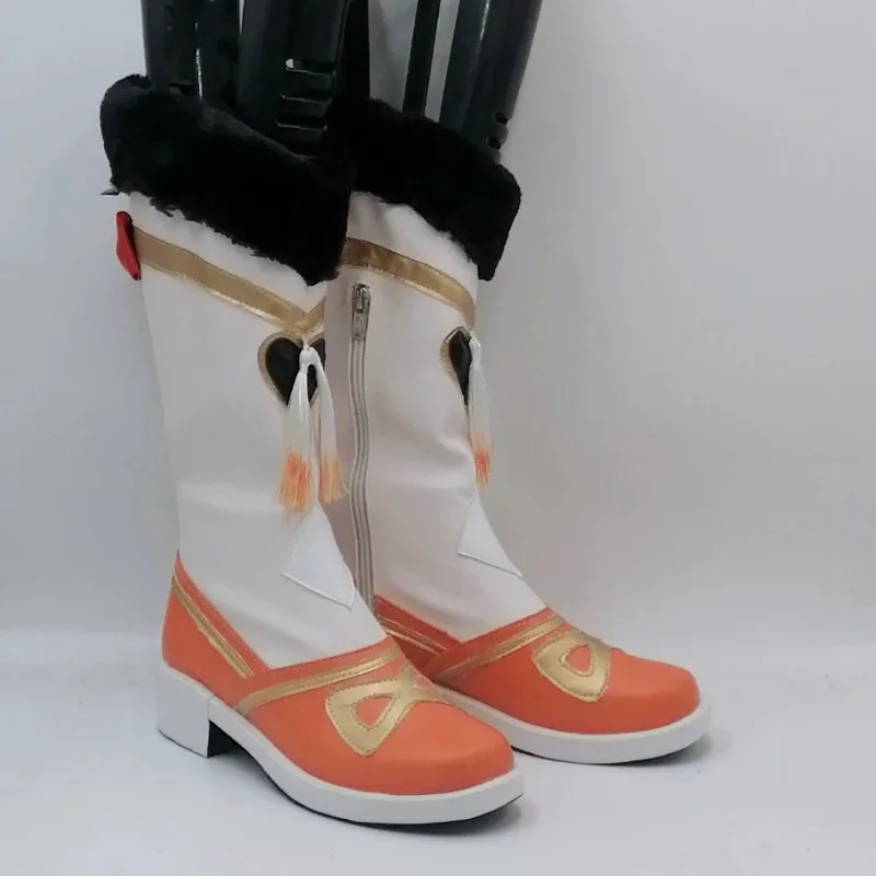 

Горячая игра Impact Yaoyao, длинные женские/мужские ботинки для косплея на Хэллоуин для девочек и мальчиков, обувь из искусственной кожи с персонажами, размер 220-275 jd; 2