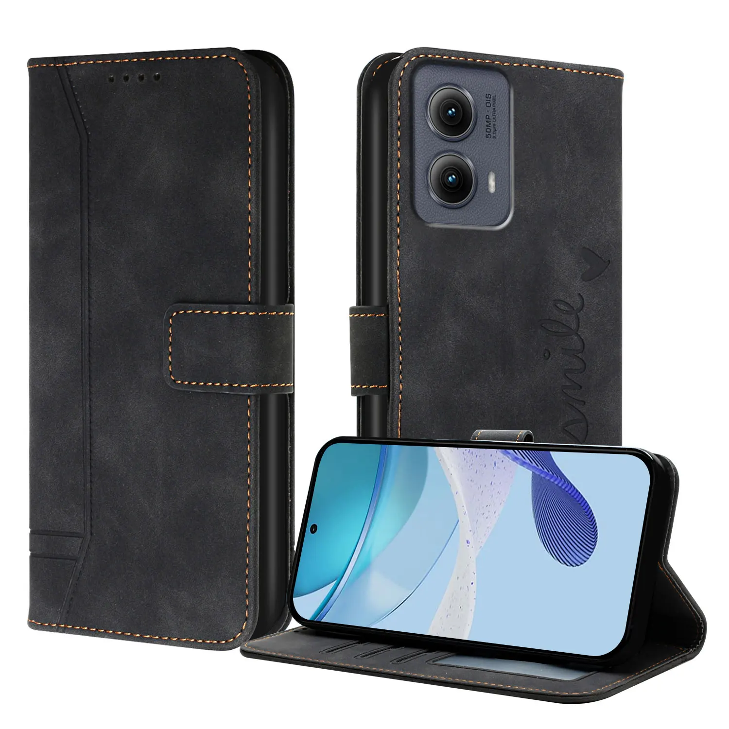 

Кожаный чехол-книжка с магнитными чехлами для телефонов Motorola Moto G56 G86 Power G66J G66Y Защитная задняя крышка-бумажник Coque Capa Fundas