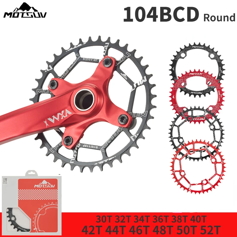 104BCD Round Narrow Wide Chainring MTB Mountain bike bicycle 32 34 36 38 40 42 44 46 48 50 52 Tooth Crankset Tooth Plate Parts