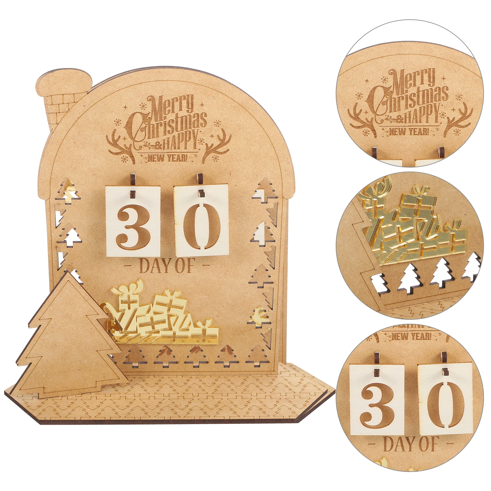 

DIY Wooden House Christmas Decor Package Advent Calendar Countdown Xmas Home nament Gift Creative Desktop Calendar Wooden