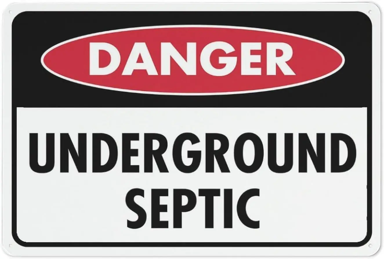 Danger Underground Septic Sign Outdoor Metal Sign - 12 X 8 Metal Signs For Business, Delivery Signs, Road Signs,Workplace, Offic