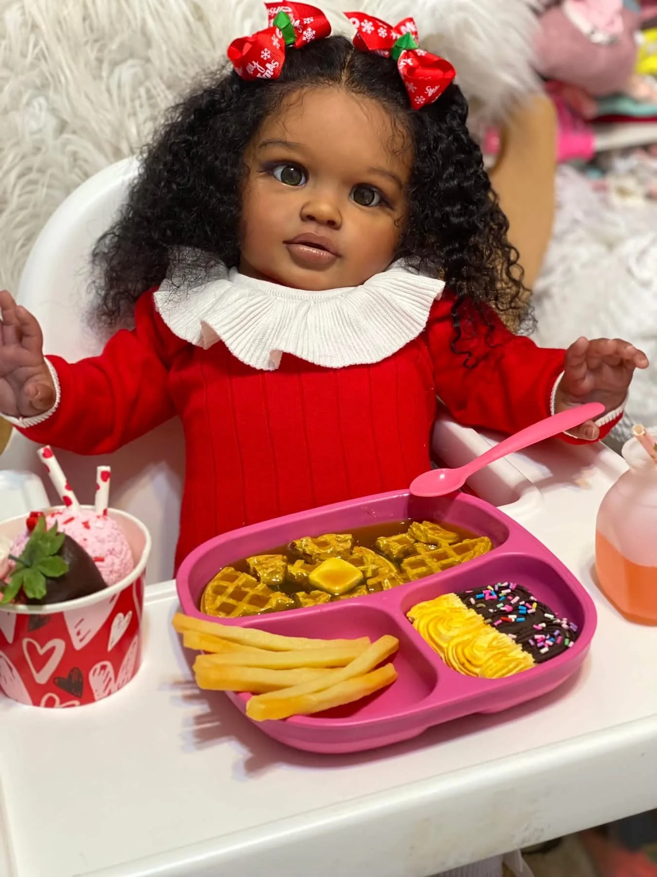 St.Store 66 cm bereits bemalte, fertige Puppe, wiedergeborenes Kleinkind, dunkle Haut, Pippa, riesige Babygröße, beliebte lebensechte Soft-Touch-Kunstpuppe