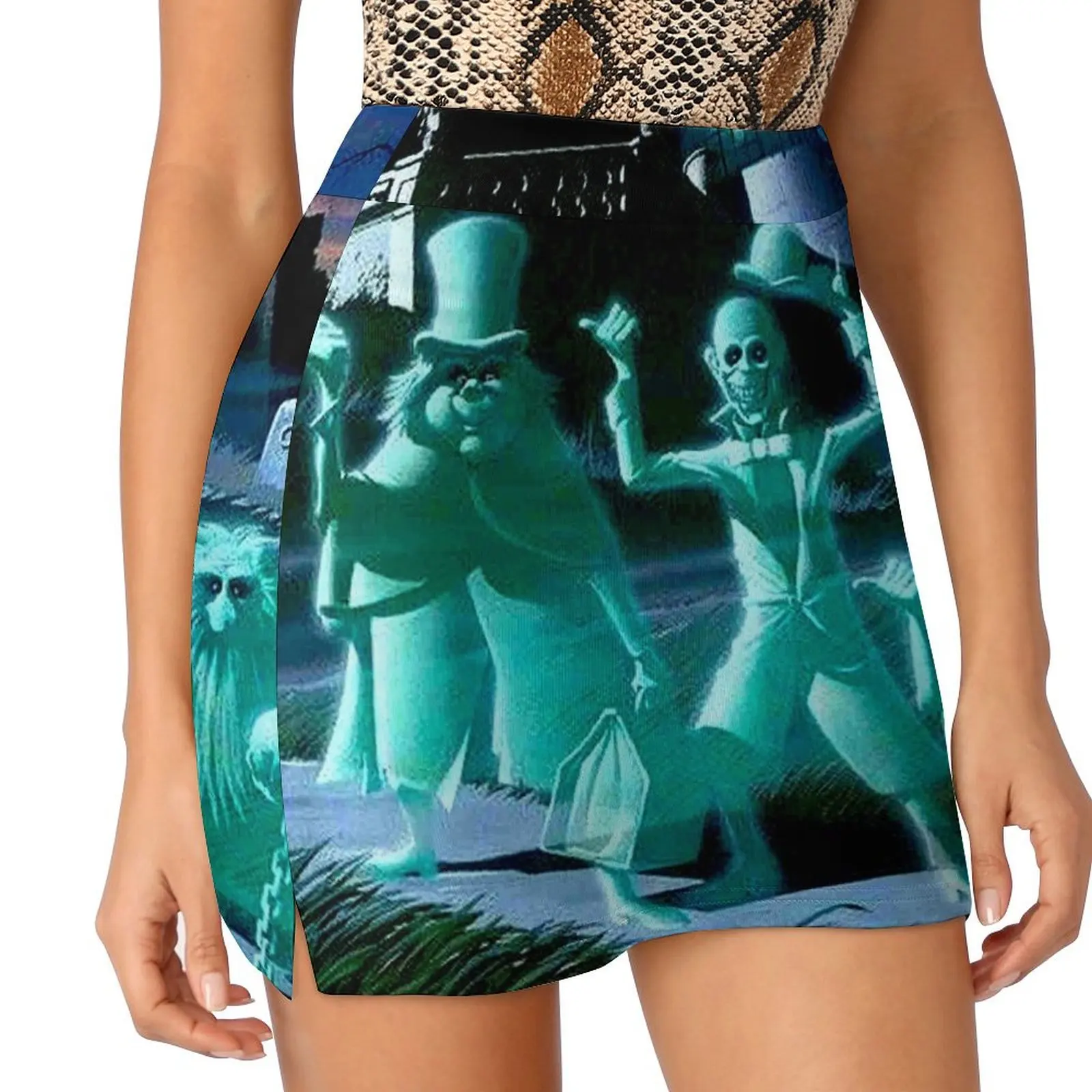 HAUNTED MANSION : Vintage Ghosts Advertising Print Mini Skirt summer dress women 2025 Short women′s skirts