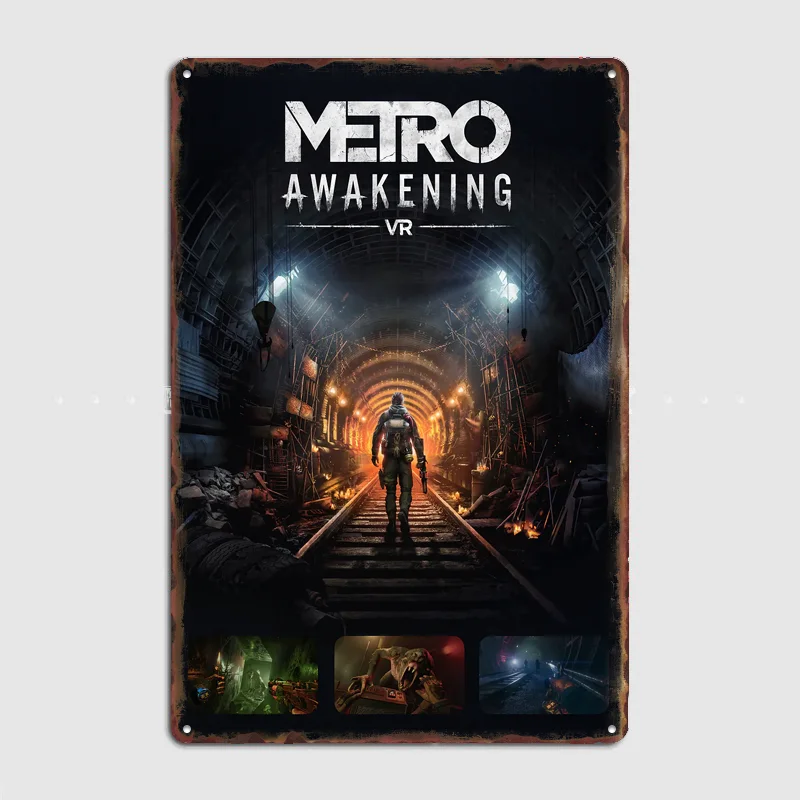 Metro Awakening VR Game Cover Poster Metal Sign Room Decor Wall Custom Bedroom Indoor Home Wall Decor Posters Room Decoration