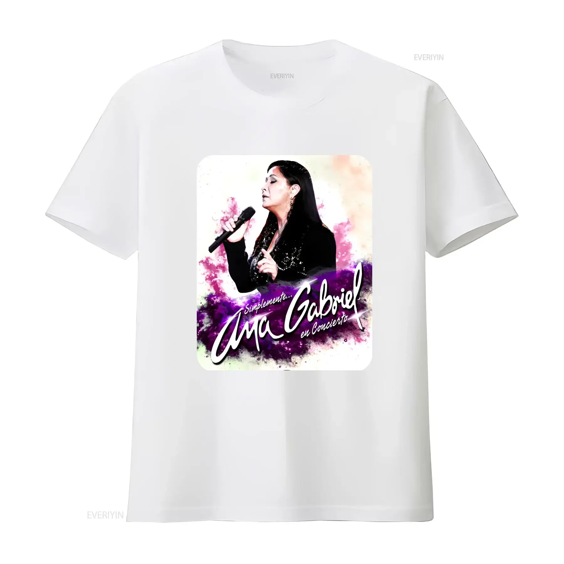 تي شيرت Ana Gabriel en Concierto Latin Singer Tour مقاس XL عتيق مغسول أوم ممتد قليلاً ملابس شارع جرافيك غير رسمية ناعمة