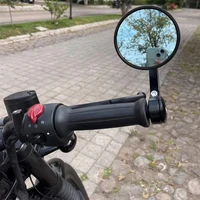 Para Royal Enfield Bullet/Meteor/Classic 350 500 Interceptor 650 CNC espejos de extremo de barra de motocicleta Retro manillar punta retrovisor