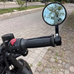 For Royal Enfield Bullet/Meteor/Classic 350 500 Interceptor 650 CNC Motorcycle Bar End Mirrors Retro Handlebar Tip Rearview