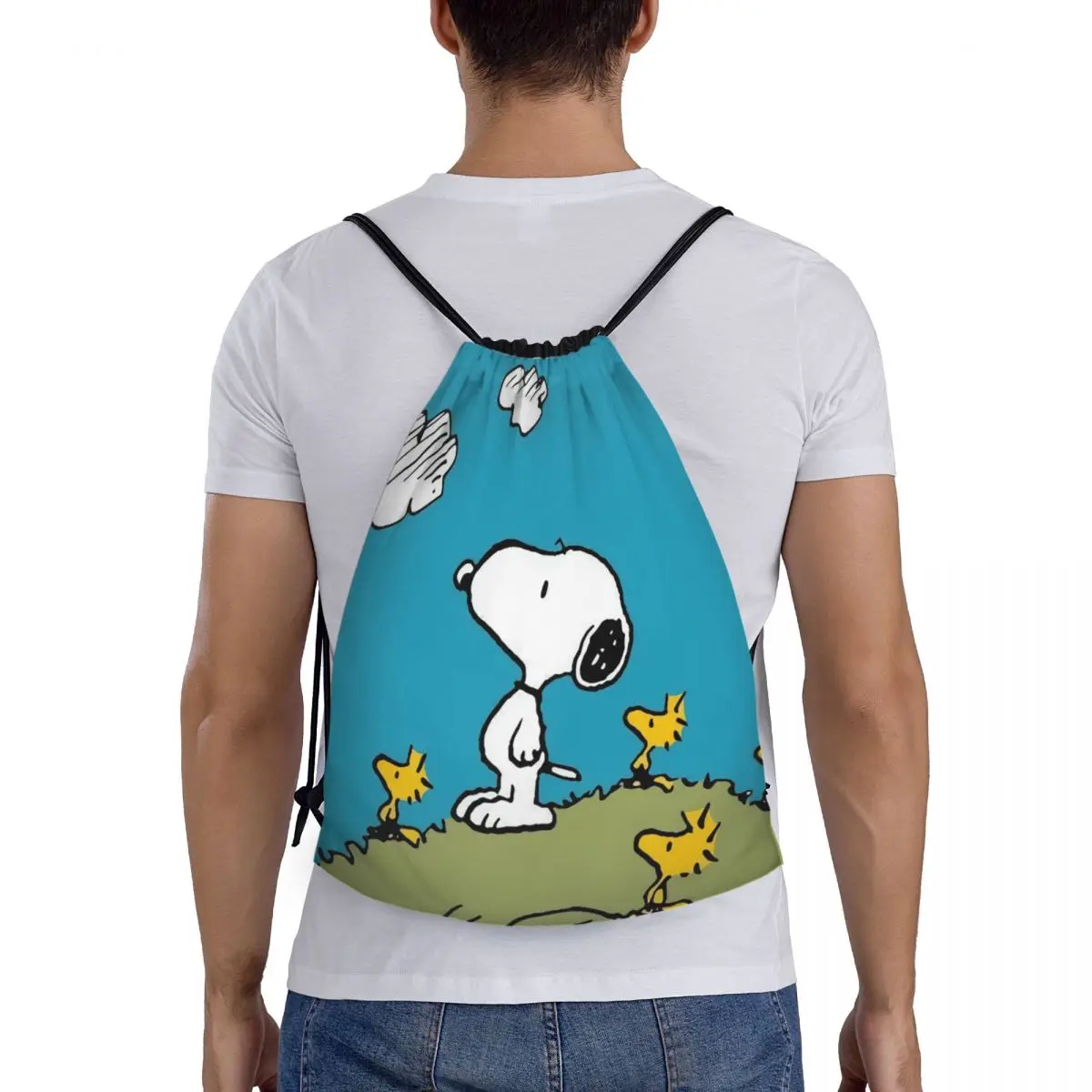 Custom Comics Snoopy Beagle Dog Drawstring Bags for Shopping Yoga Backpacks Men Women Cartoon Sports Gym Sackpack