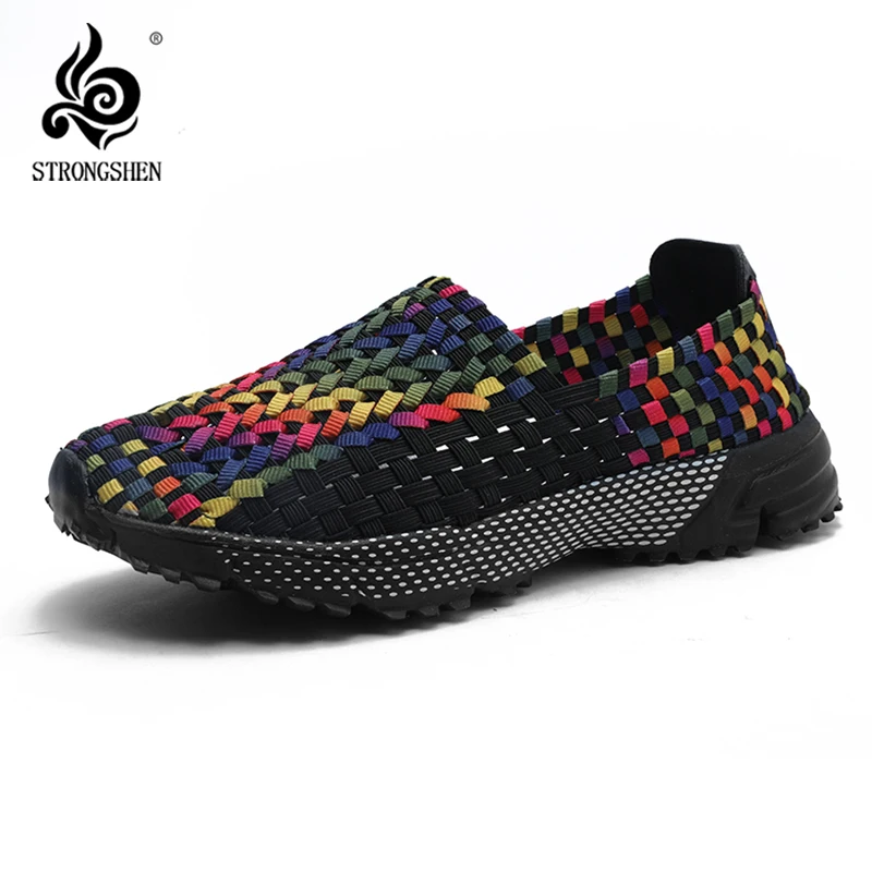

Women Woven Casual Shoes Summer Breathable Women Fashion Sneakers Comfortable Walking Shoes Slip-on Loafers Woman Zapatos Mujer