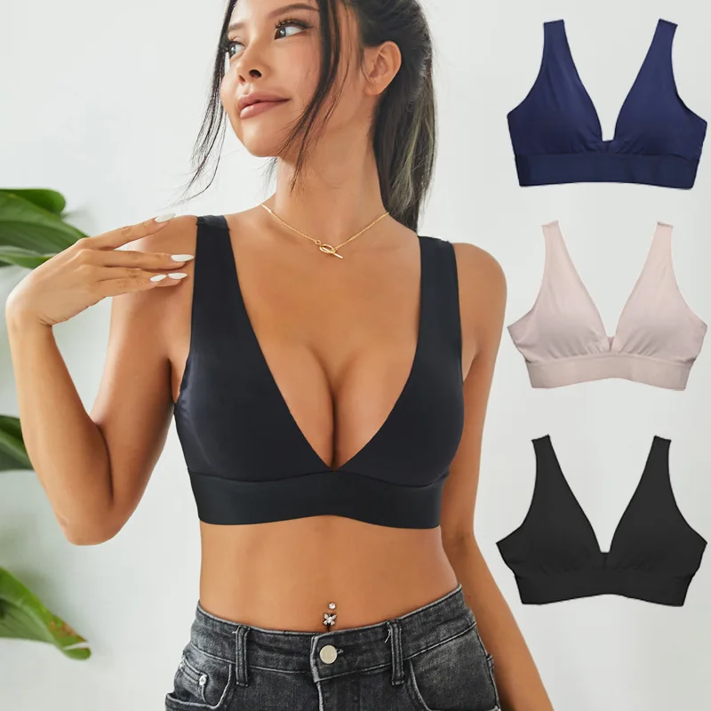 

Summer Hot Goods in Europe and America, Beautiful Back Bra, Sexy, Scarless, Deep V Women's Steel Ring Free Beautiful Back Bra