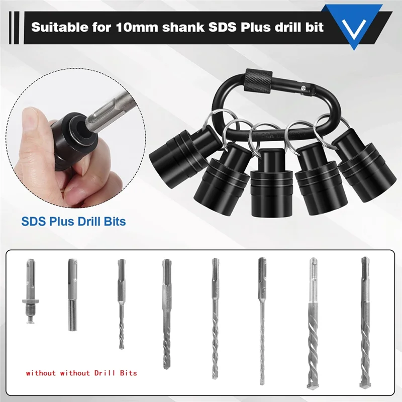 ABNO-SDS Plus Shank Drill Bit Holder Socket Adapter SDS Shank Adapter Extension Bar Keychain Easy Change Hand-Held Holders