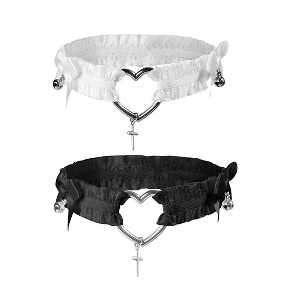 Bonito Sexy White Black Lace Borboleta Bow Coração Jk Garter Elastic Leg Goth Acessórios Thigh Punk Gothic Garter para Menina Mulheres