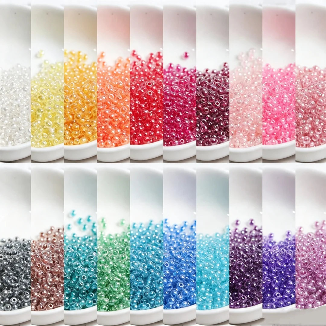 3mm4mm Internal Dyed Heart High Brightness Iridescent Glass Beads Handmade Bead Scattered Beads DIY Bracelet Necklace Decoration