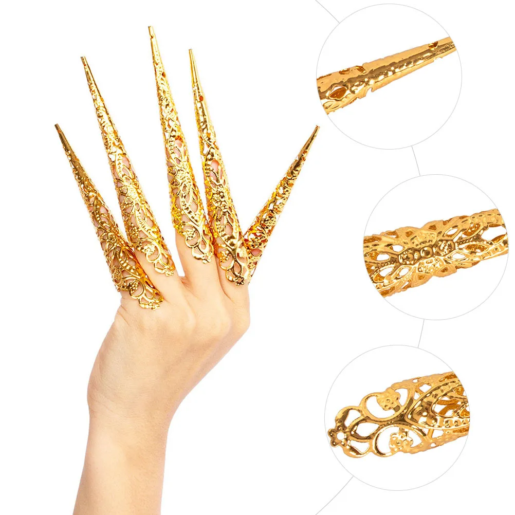 

10 шт., чехлы для ногтей, страшные накладные ногти для Хэллоуина, вечерние, косплей, реквизит для розыгрышей, жуткий декор для дизайна ногтей