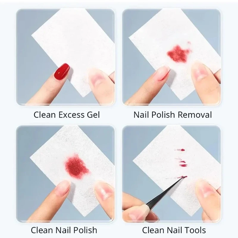1/2パック ネイル専用のネイルリムーバークリーニングタオル、純粋な天然綿繊維製、柔らかく毛抜けしないクリーニングコットン