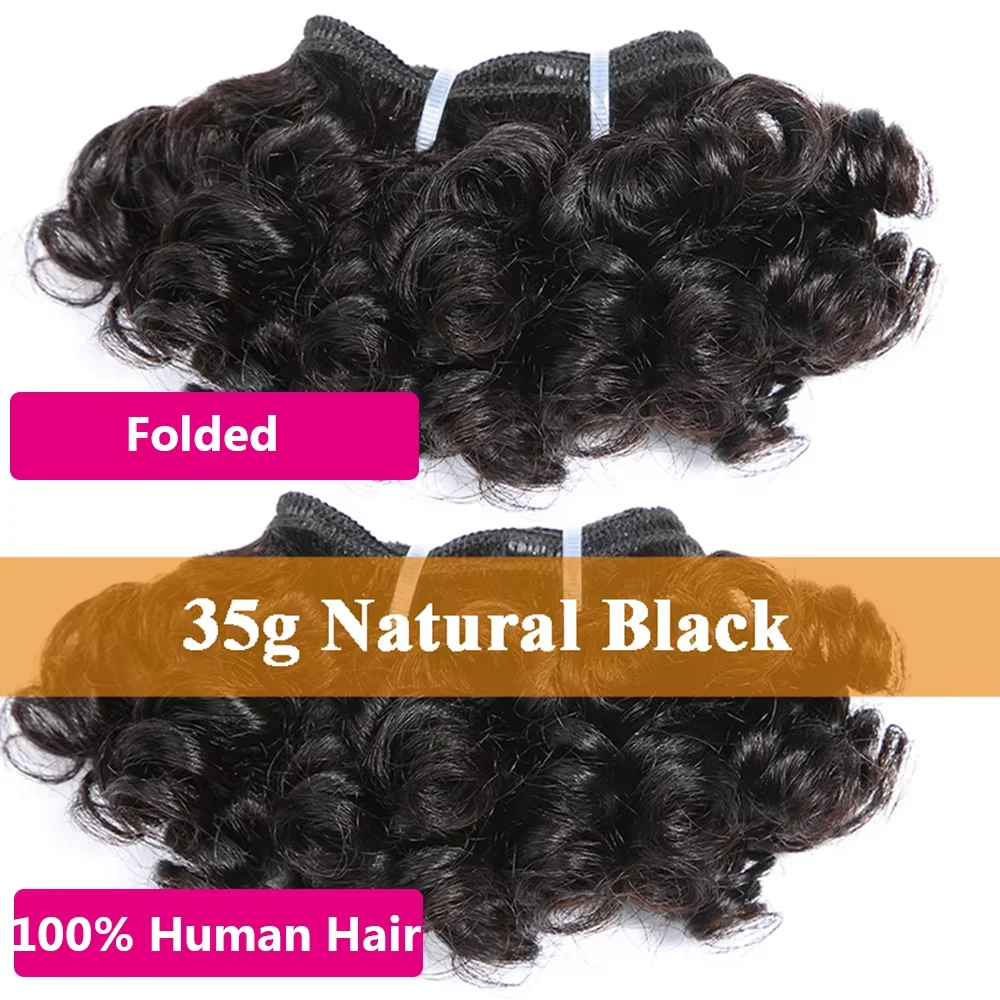 Brazilian Bouncy Curly Hair Extensions Human Hair Bundles 6inch Short Length Remy 100% Human Hair Bundles Short Curly for Women