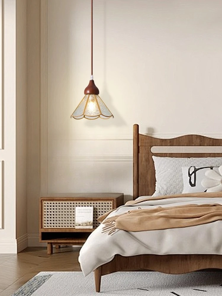Bedside Lamp Bedroom Showcase Lamp American Retro Colorful Glass Restaurant Bar Room Small Pendant Lamp