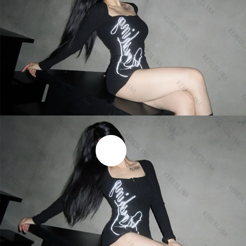 

European and American sexy elegant sweetheart spicy girl slimfit long sleeved jumpsuit summer classic fashion versatile jumpsuit