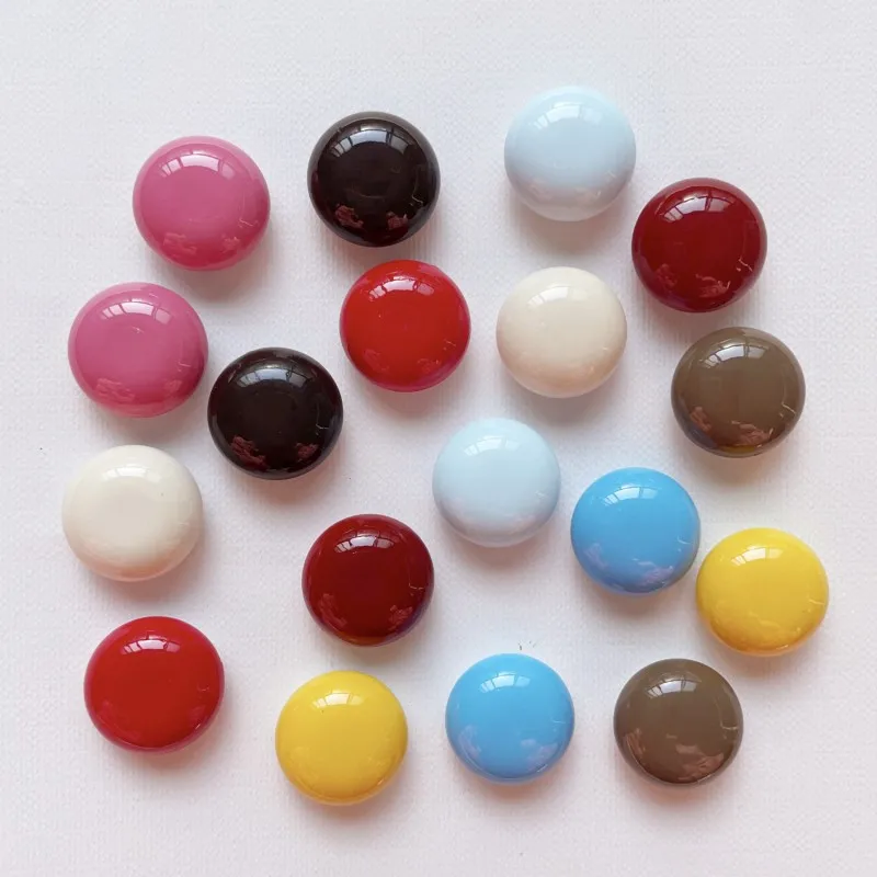 20pcs 20mm Round Acrylic Petal Patch Flat Back Resin Cabochons Diy Phone Case Hair Clip Jewelry Decoration Crafts Accessories