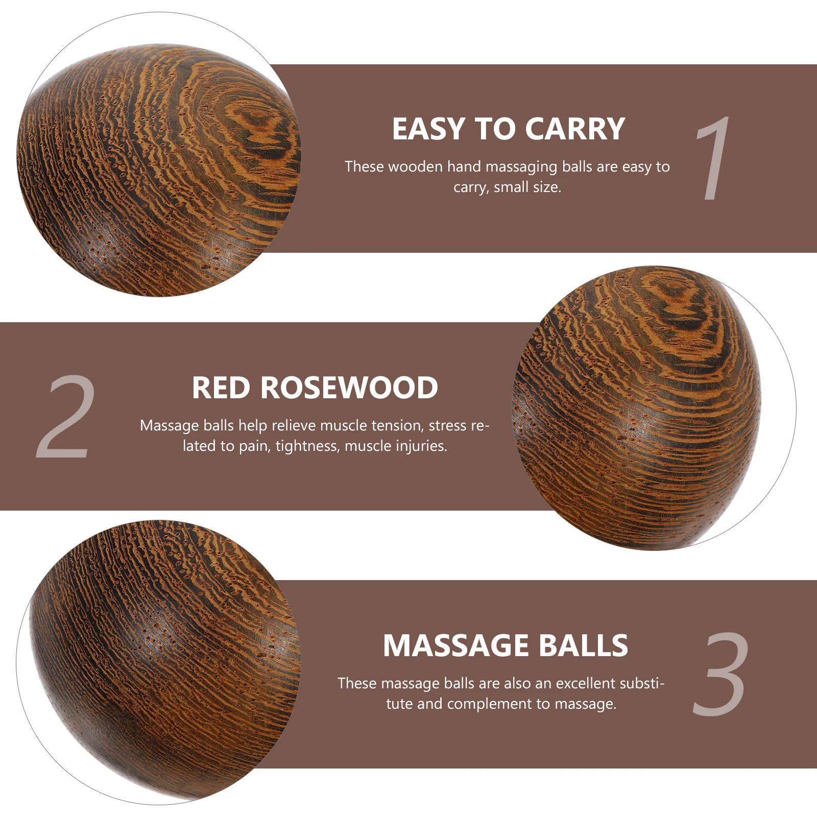 

1Pair Red Rosewood Hand Training Balls Portable Fitness Massage Supplies Improve Joints Blood Circulation Sleep Memory Elder