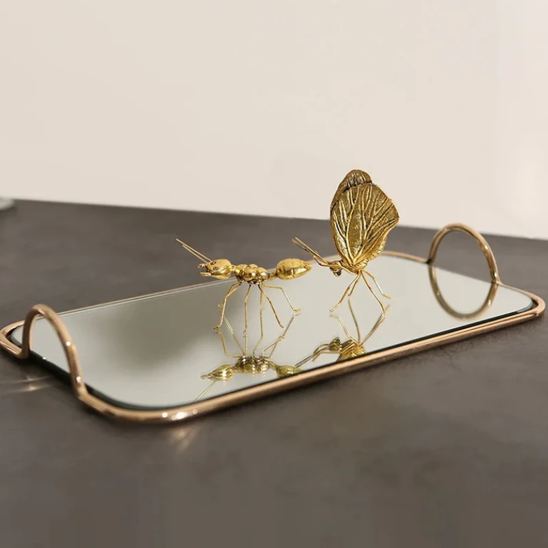 

Металлический стеклянный поднос для хранения зеркал — овальная тарелка с фруктами в горошек и поднос для демонстрации ювелирных изделий размером 45x30 см и 35x20 см.