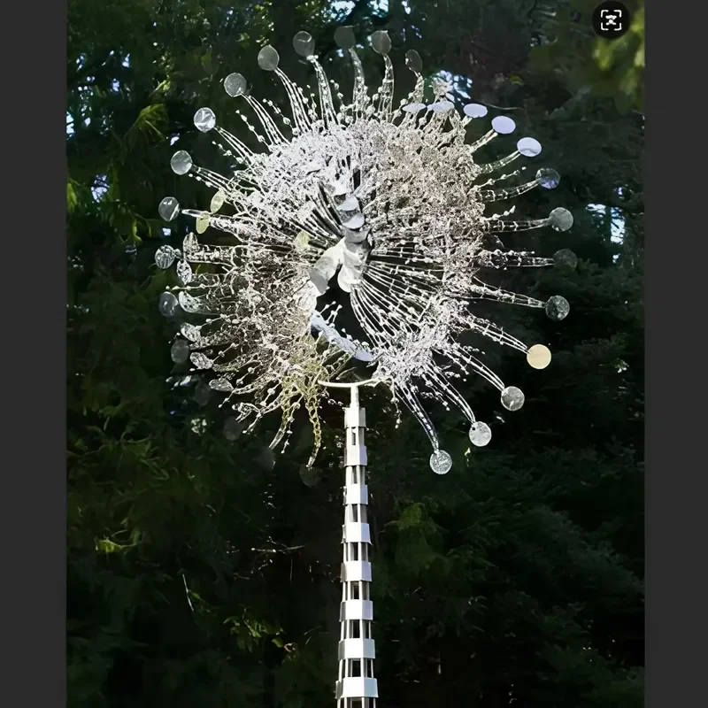 Outdoor Lawn Patio Garden Decoration Sunflower Magic Kinetic Windmill Large Metal Garden 3d Wind Metal Kinetic Sculpture
