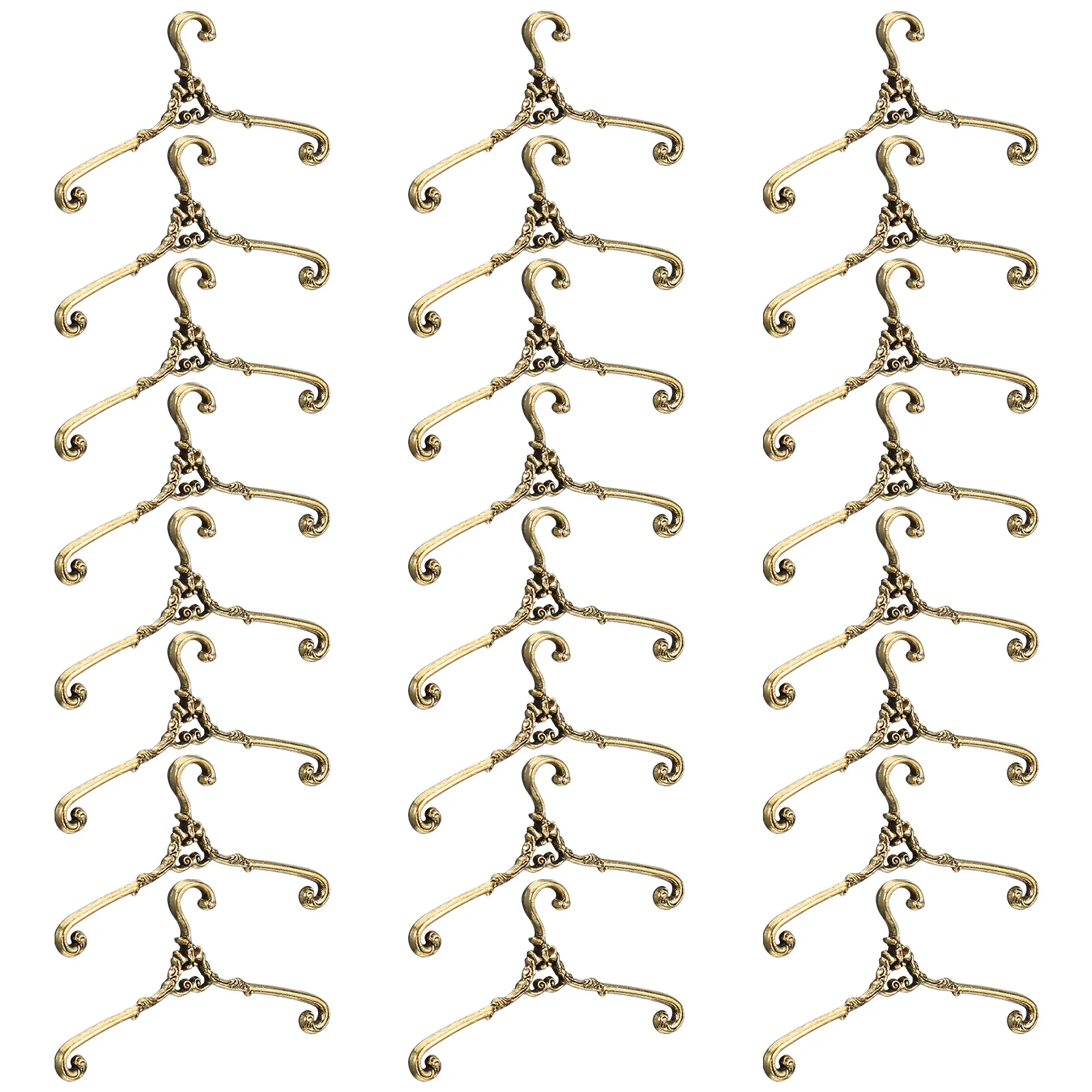 24 Uds soporte Mini percha juguetes para bebés soporte de vestido casa de muñecas de Metal miniatura