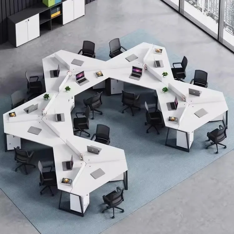 Desk Staff Table and Chair Combination Screen Office Station Staff Desk Card Space
