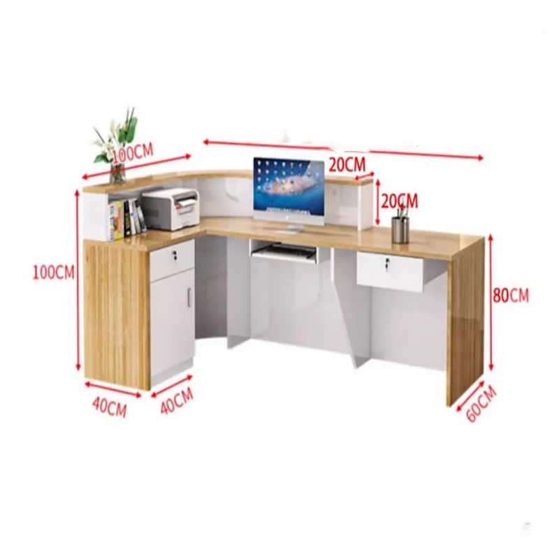 Luxury Salon Reception Desk Modern Display Beauty Office Reception Desk Trendy Storage Bancone Commercial Furniture