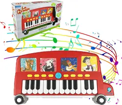 La Granja De Zenon Piano multifuncional para crianças infantis, instrumento musical, primeiros brinquedos educativos, fazenda, 24 teclas