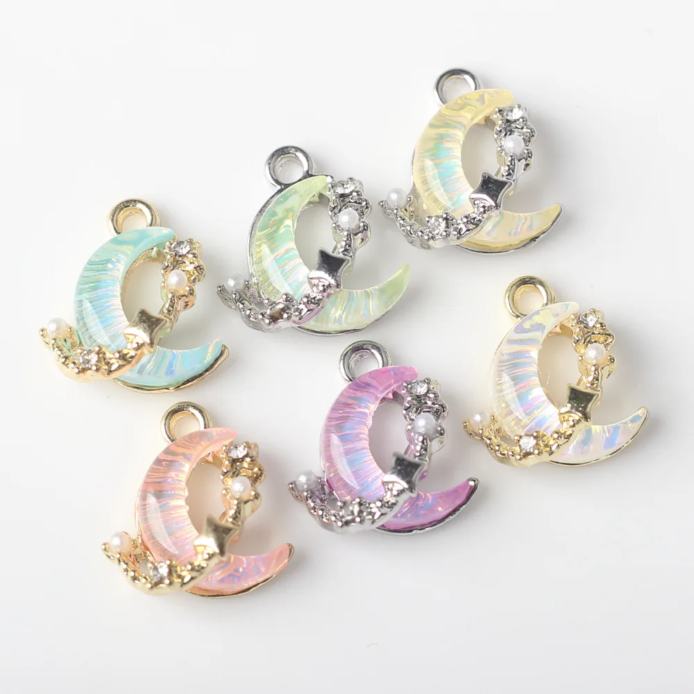 DIY Jewelry Making Zinc Alloy Charms with Resin Galaxy Pendant for Bracelet Necklace Earring 10pcs/lot