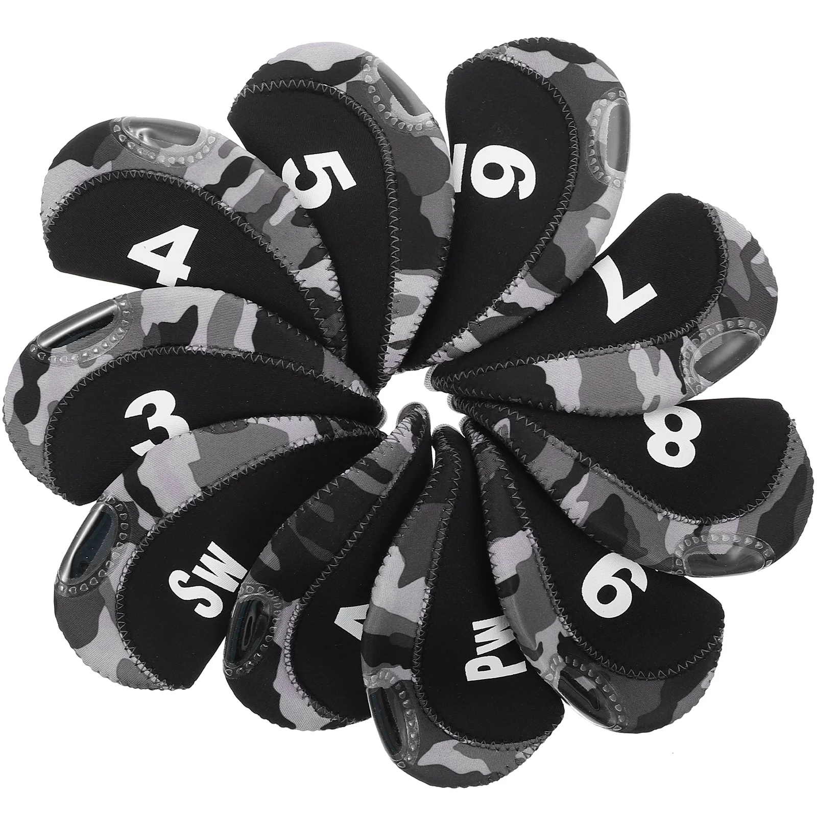 

10pcs Golf Club Head Covers Putter Protector Neoprene Travel Accessories Waterproof Elastic Practical Golfs Rod Head Cover Golf